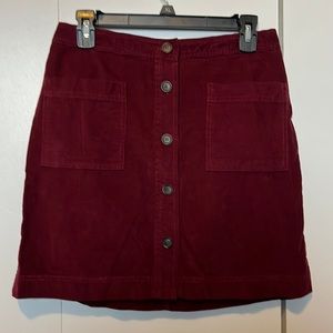 GAP Corduroy Mini Skirt - Size Small - Wine/burgundy color